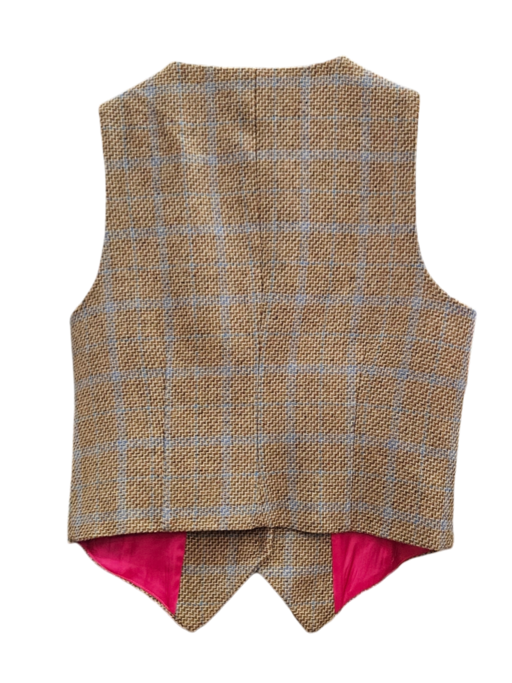 Chaleco Man cuadros Beige