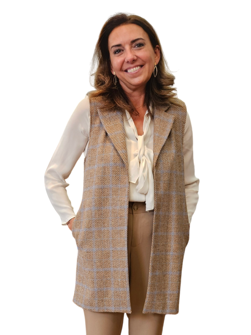 Chaleco Ducados cuadros Beige