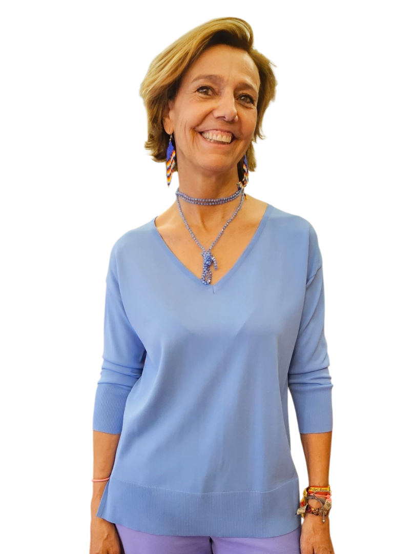 Jersey punto de seda Azul claro