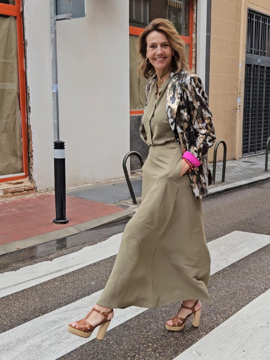 Blazer Suits lentejuelas camuflaje
