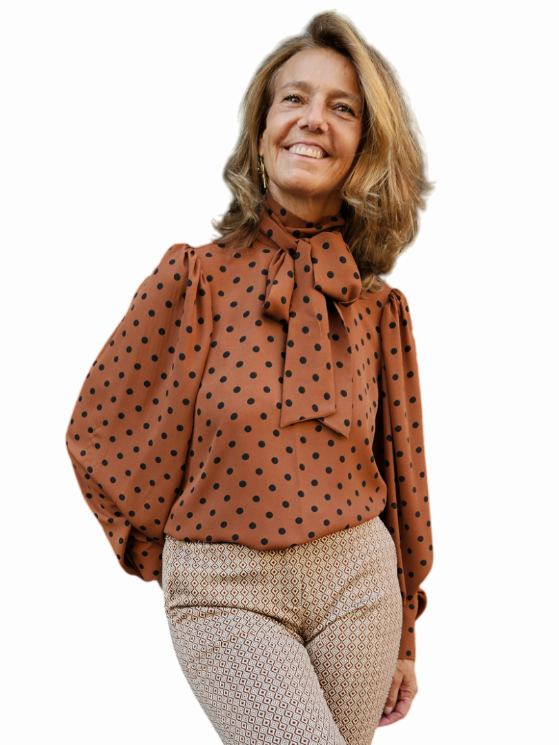 Camisa Penélope lunares marrón