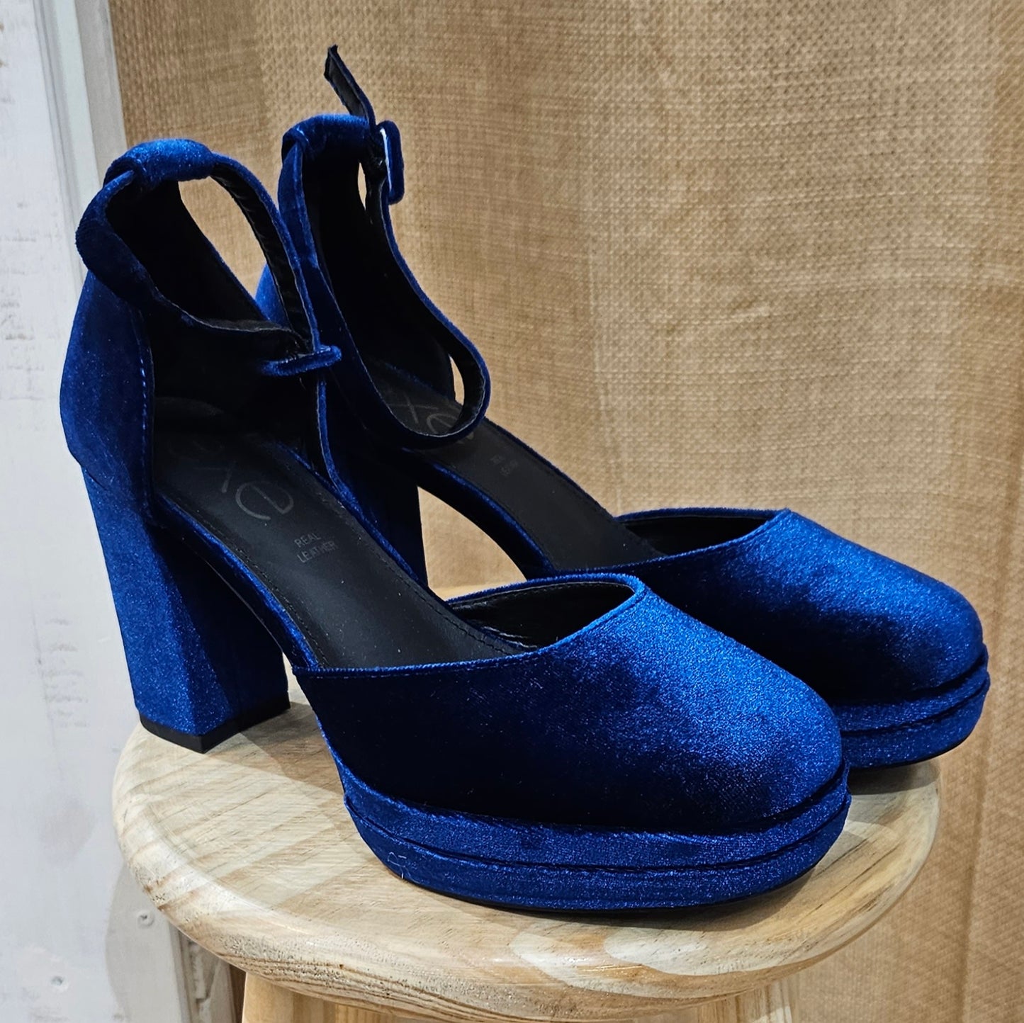 Zapatos Terciopelo Azul