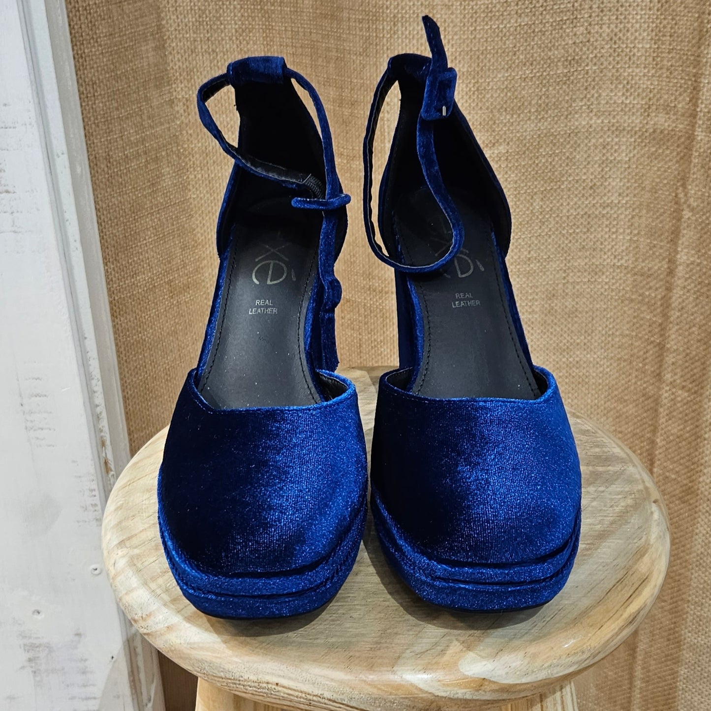 Zapatos Terciopelo Azul
