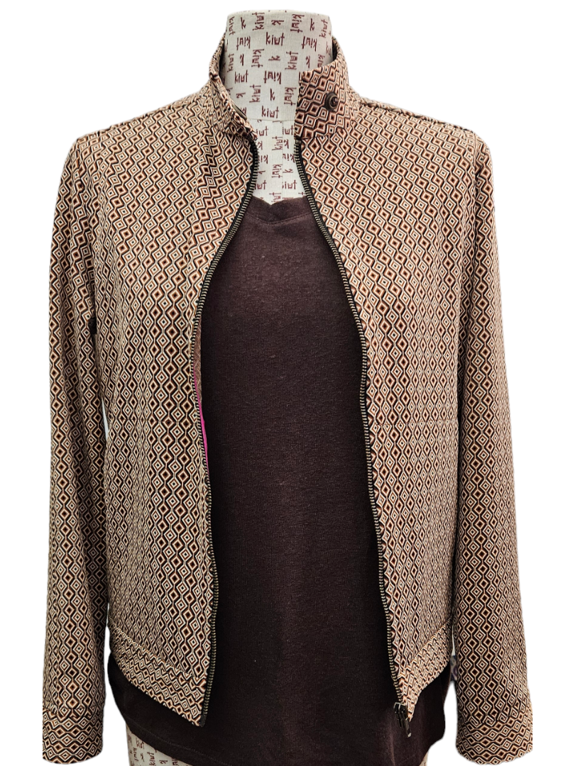 Bomber estampada marrón