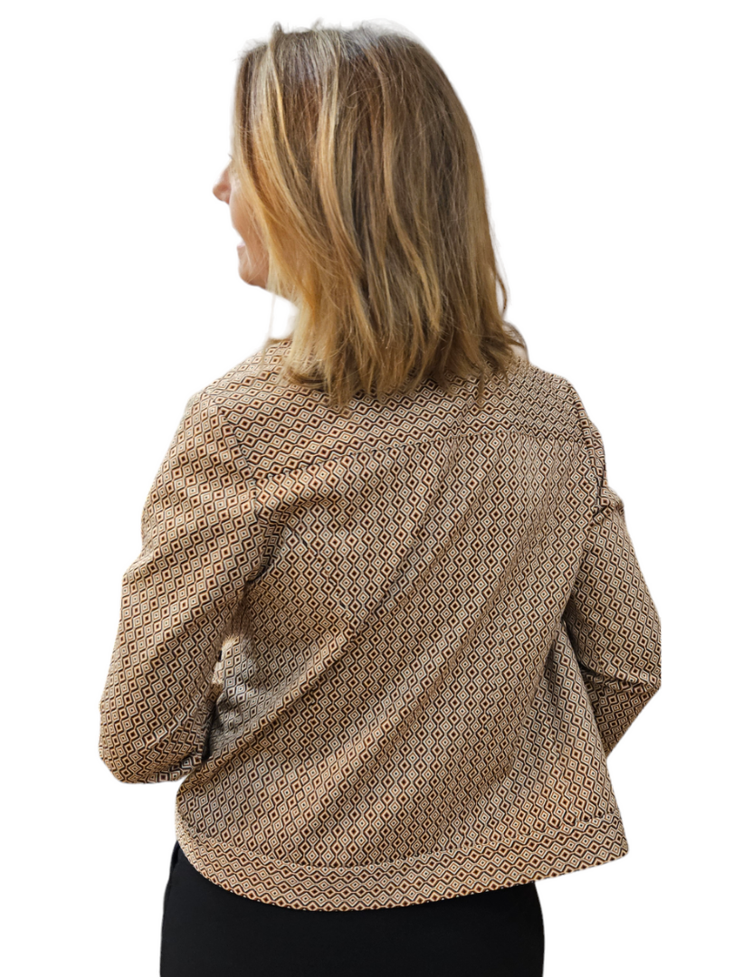 Bomber estampada marrón
