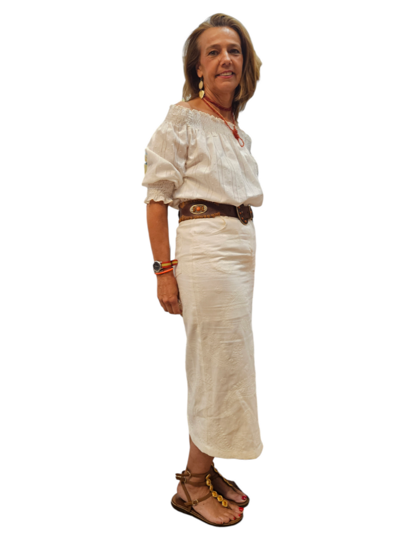 Falda tubo blanca