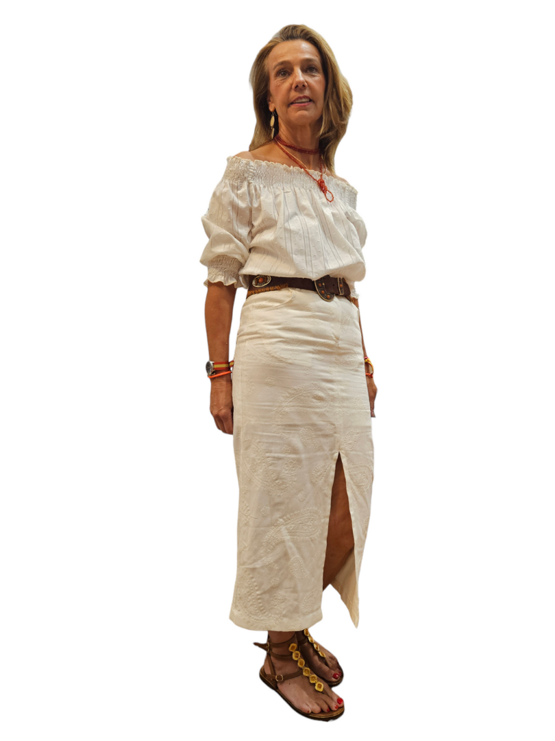 Falda tubo blanca