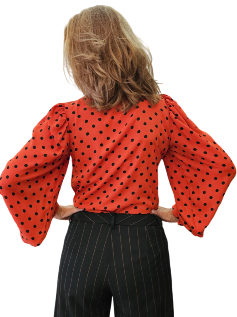 Camisa Penélope lunares teja
