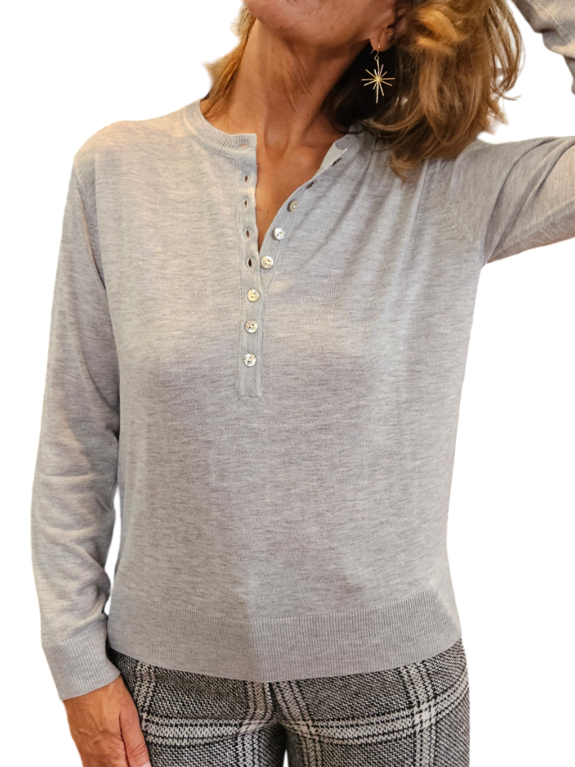 Jersey botones Gris claro