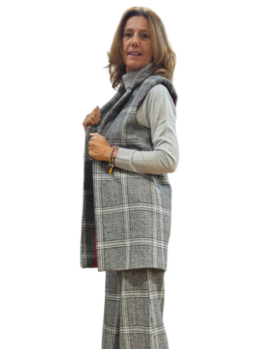 Chaleco Ducados cuadros gris