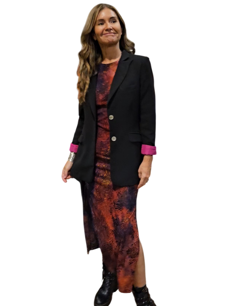 Vestido Duato Azul/Granate