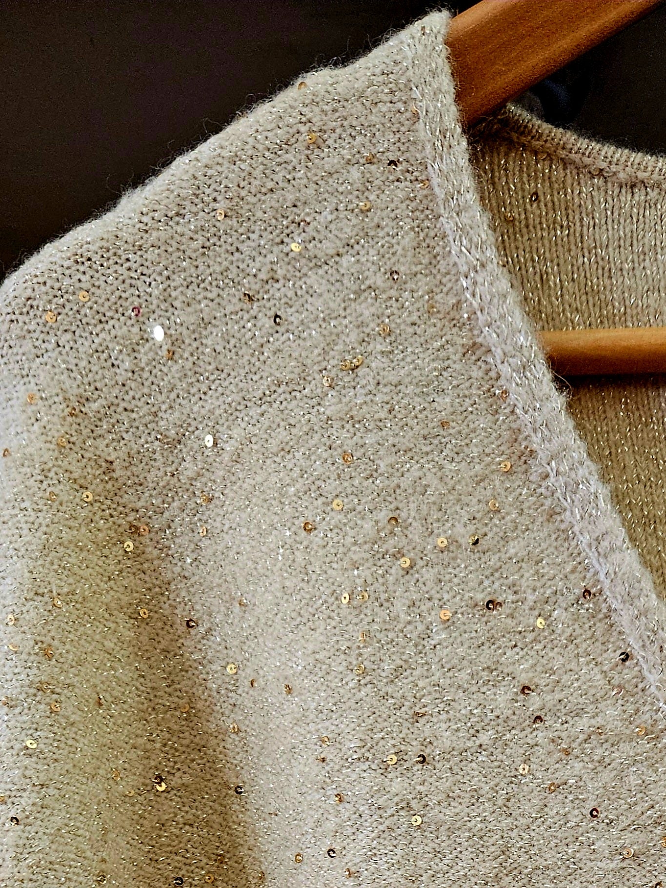 Jersey lentejuelas beige