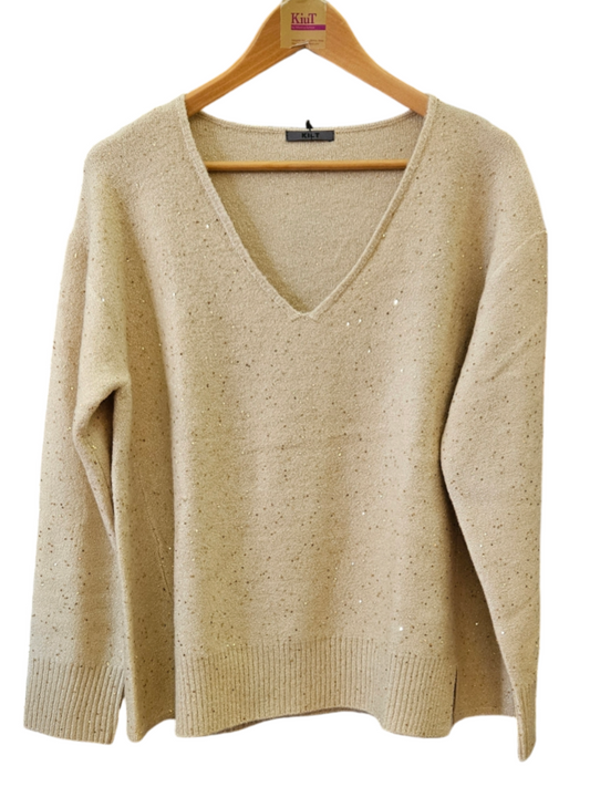 Jersey lentejuelas beige