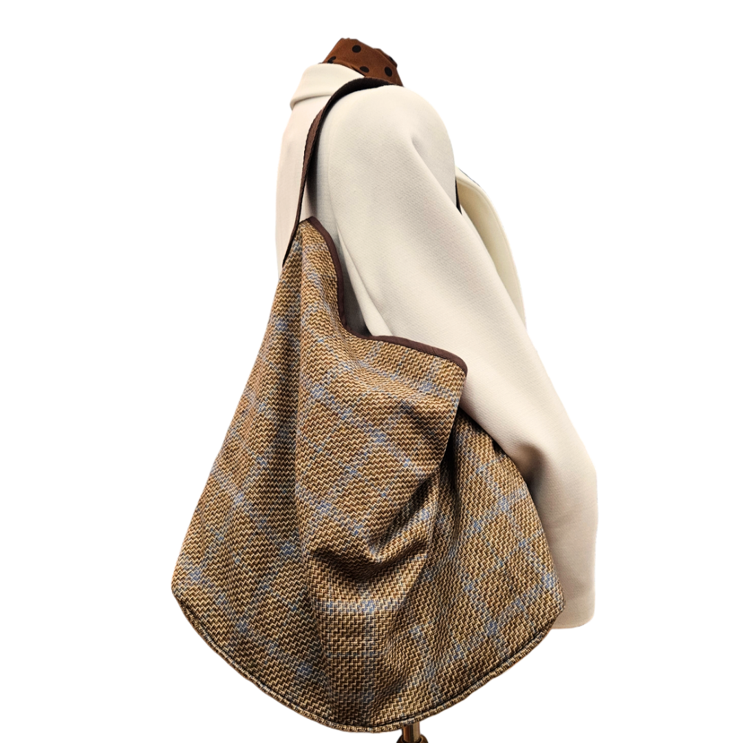 Bolso cuadros beige