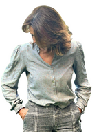 Camisa LAURA Gris lúrex rosa
