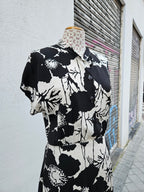 Vestido Adela blanco y negro