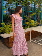 Falda JEREZ cuadros vichy Rosa