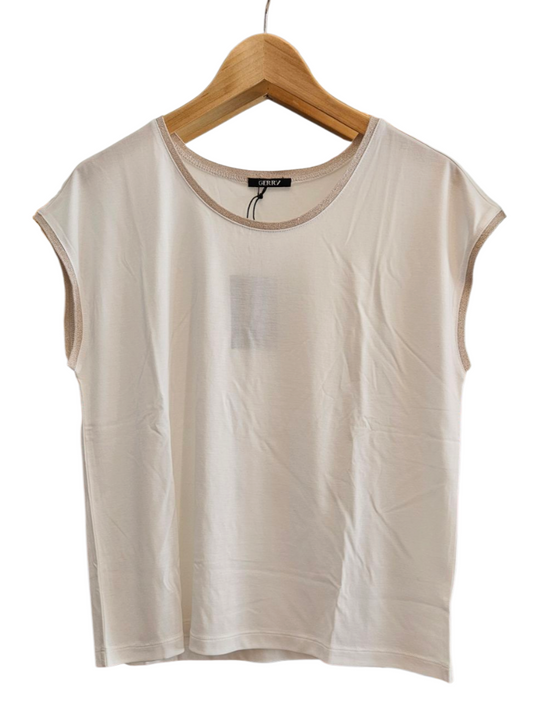 Camiseta blanca cuello redondo
