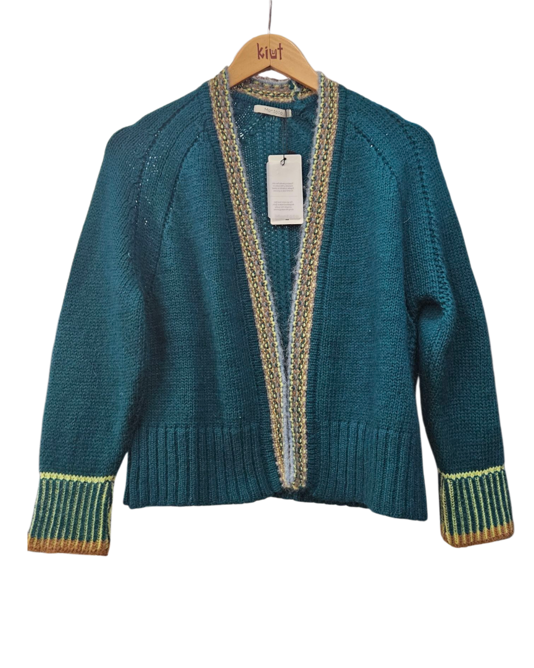 Chaqueta verde con ribete