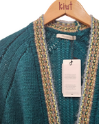 Chaqueta verde con ribete