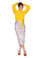 Falda drapeada Beige