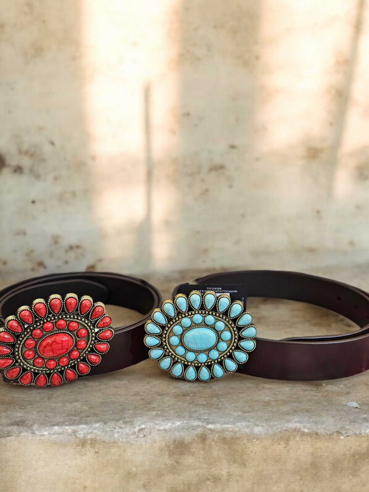 Cinturón piel hebilla colores