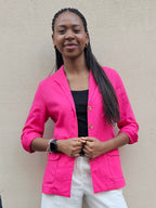 Blazer tipo teba fucsia