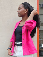 Blazer tipo teba fucsia
