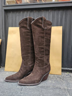 Botas cowboy serraje marrón