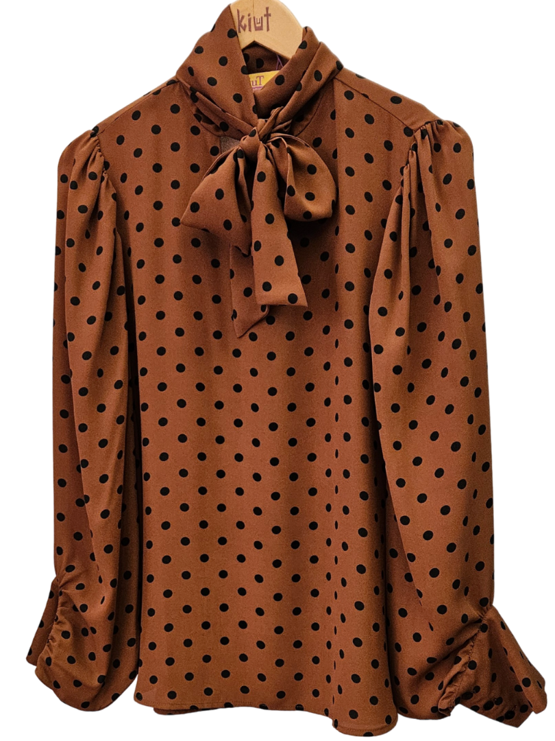 Camisa Penélope lunares marrón