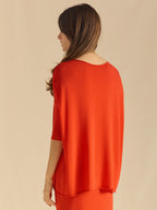 Jersey punto oversize naranja