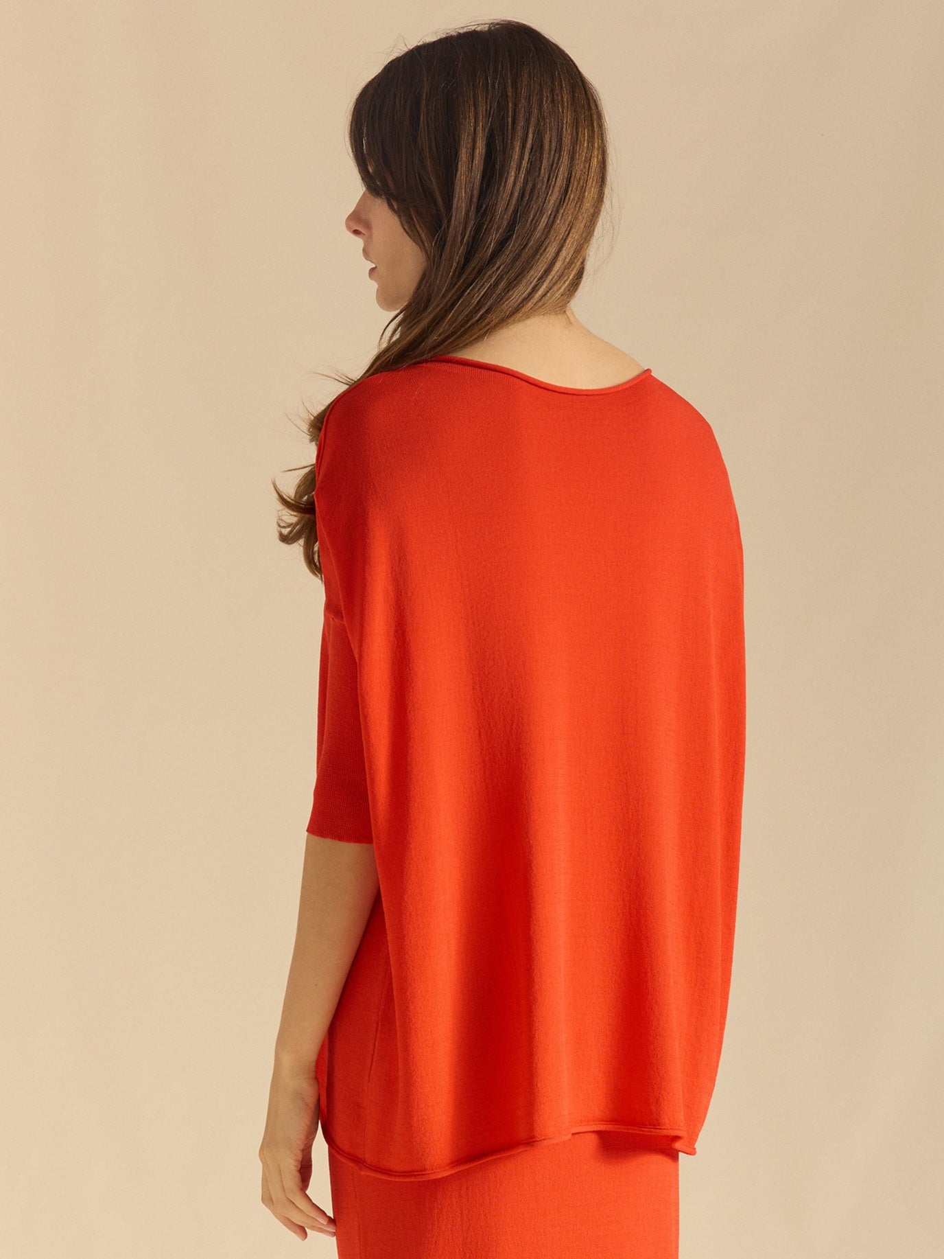 Jersey punto oversize naranja