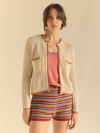 Cárdigan punto ribetes