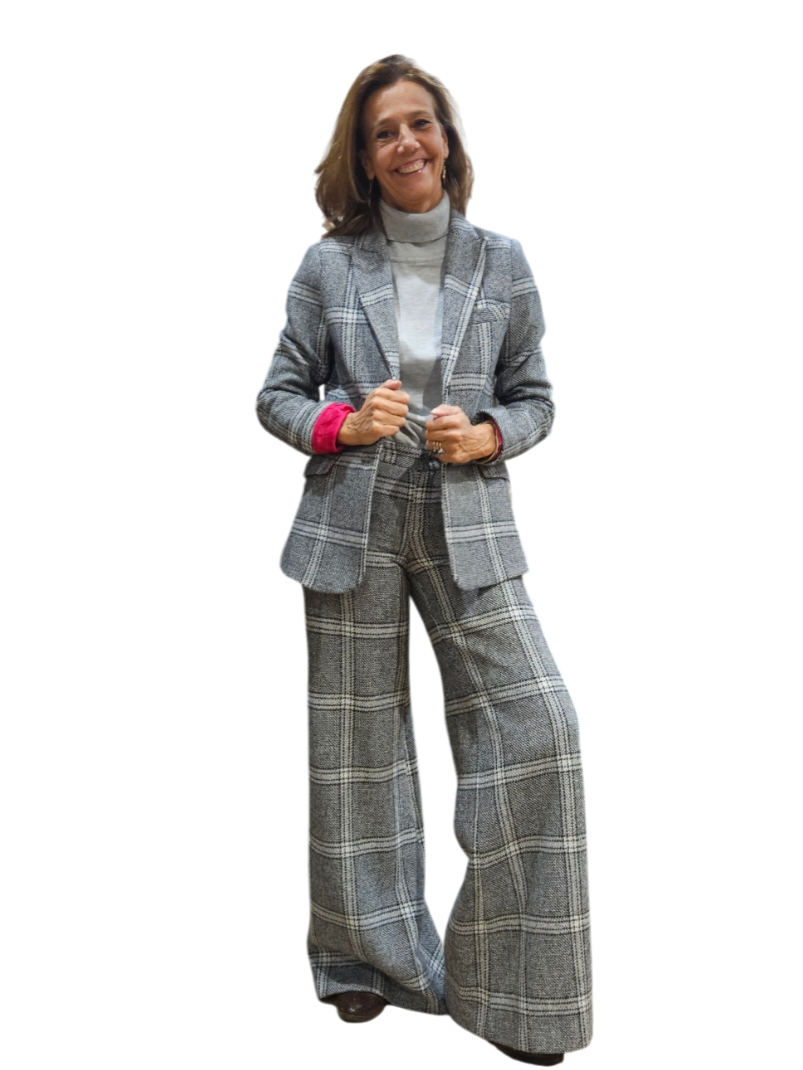 Blazer Suits cuadros Gris