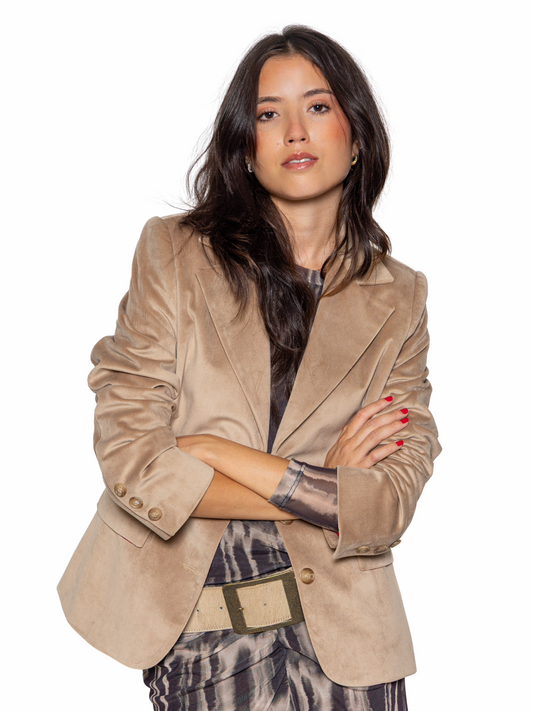 Blazer terciopelo Beige