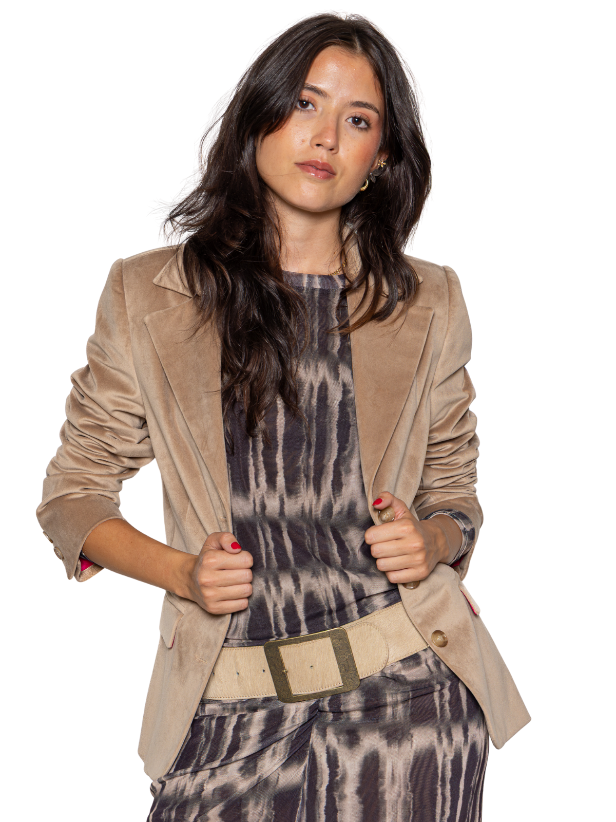 Blazer terciopelo Beige