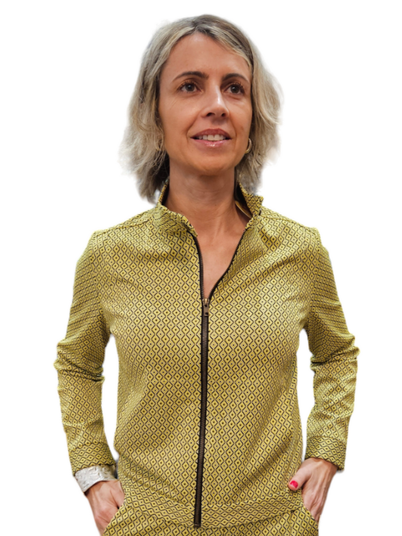 Bomber estampada amarillo