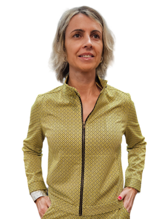 Bomber estampada amarillo