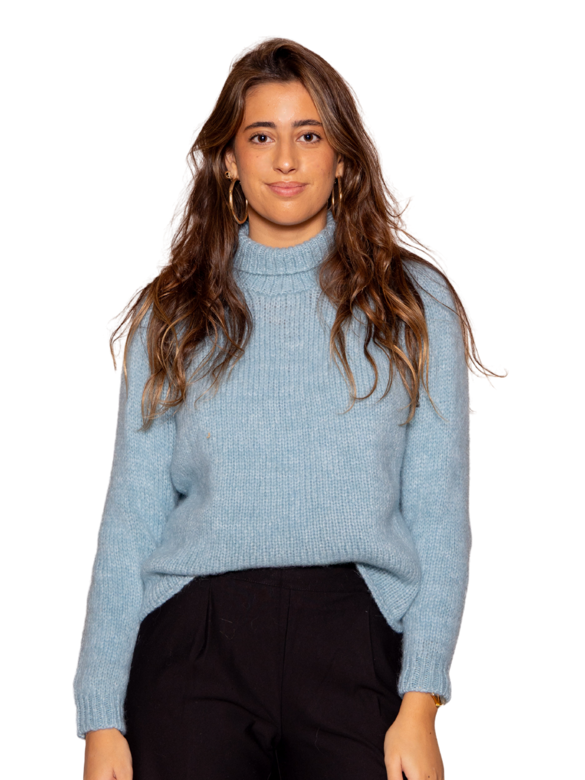 Jersey cuello alto Azul claro