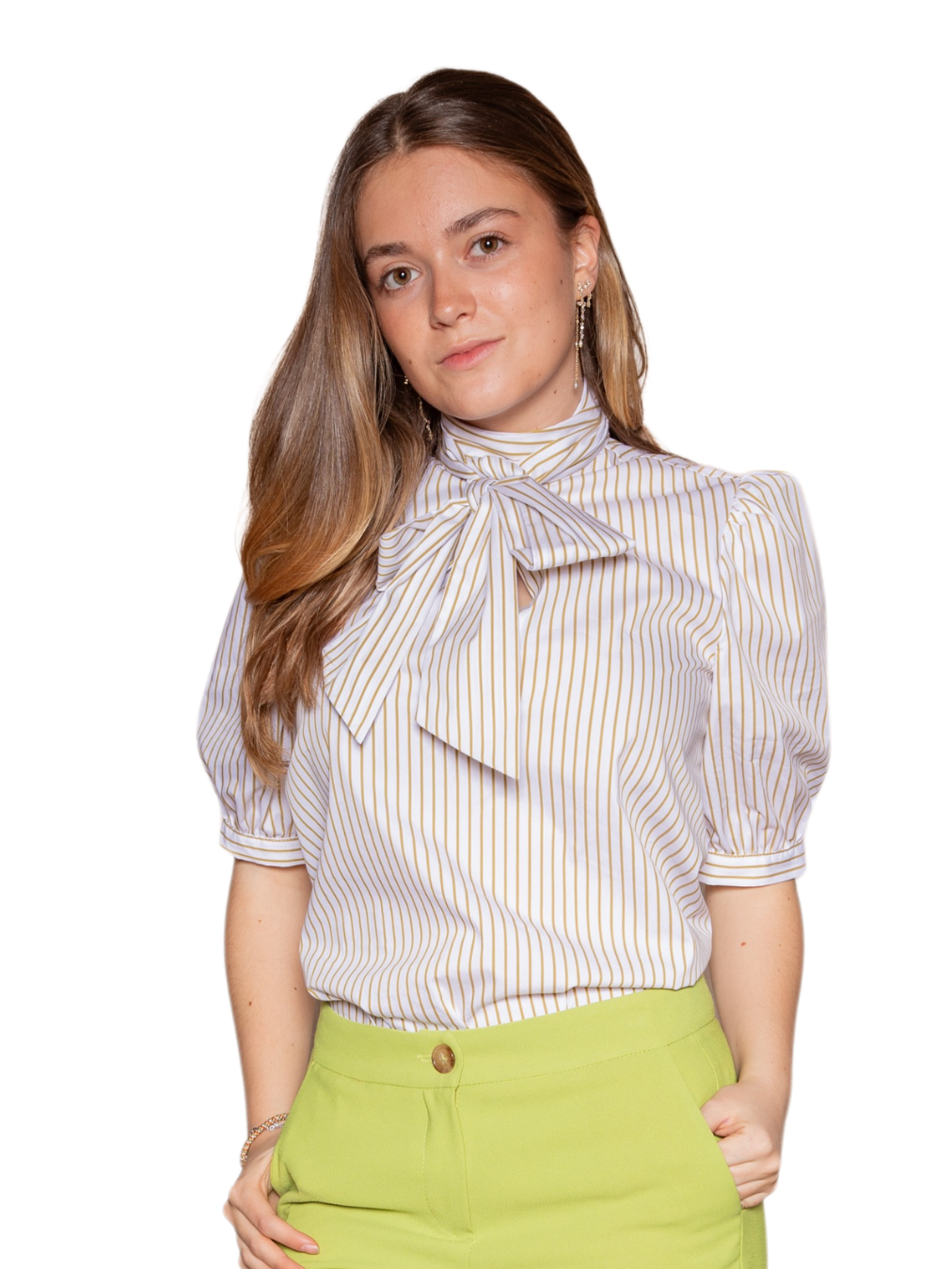 Camisa Blair Rayas pistacho