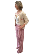 Pantalón recto Rayas cereza