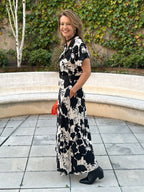 Vestido Adela blanco y negro