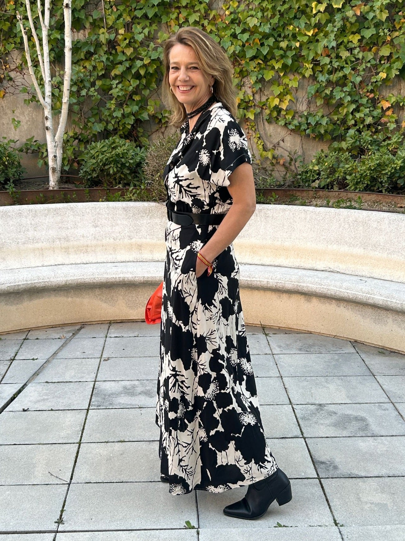 Vestido Adela blanco y negro