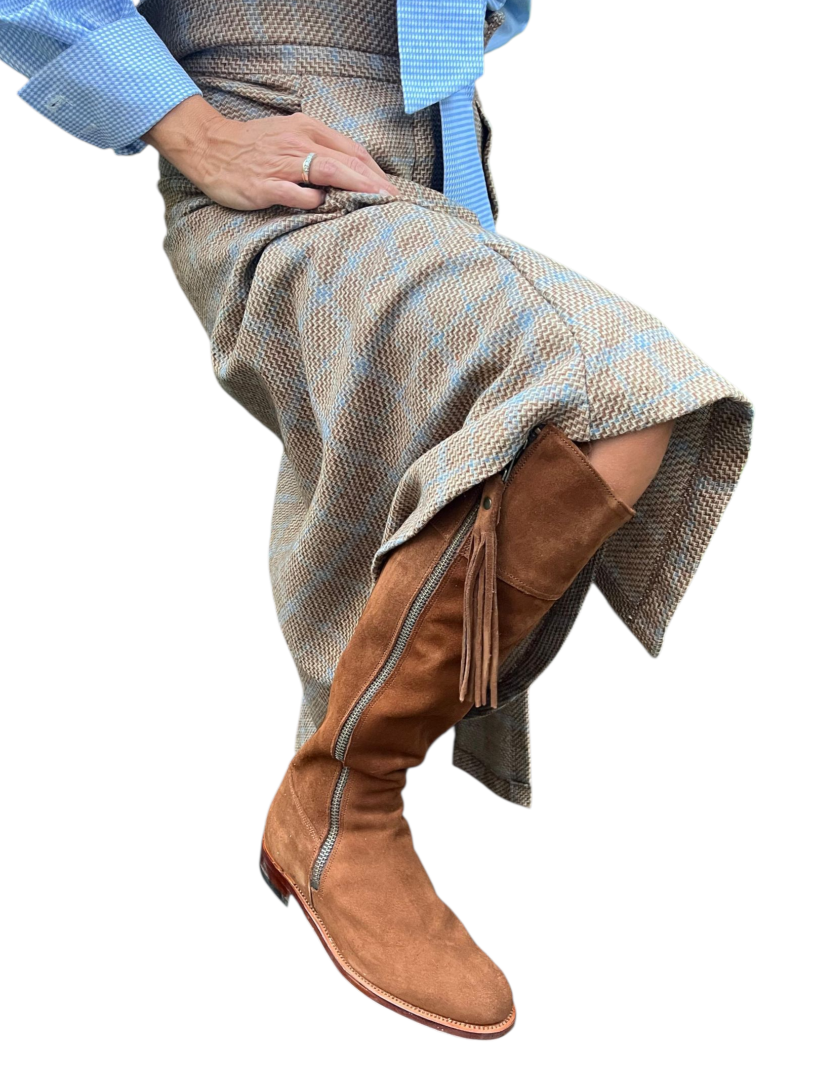 Botas de serraje camel