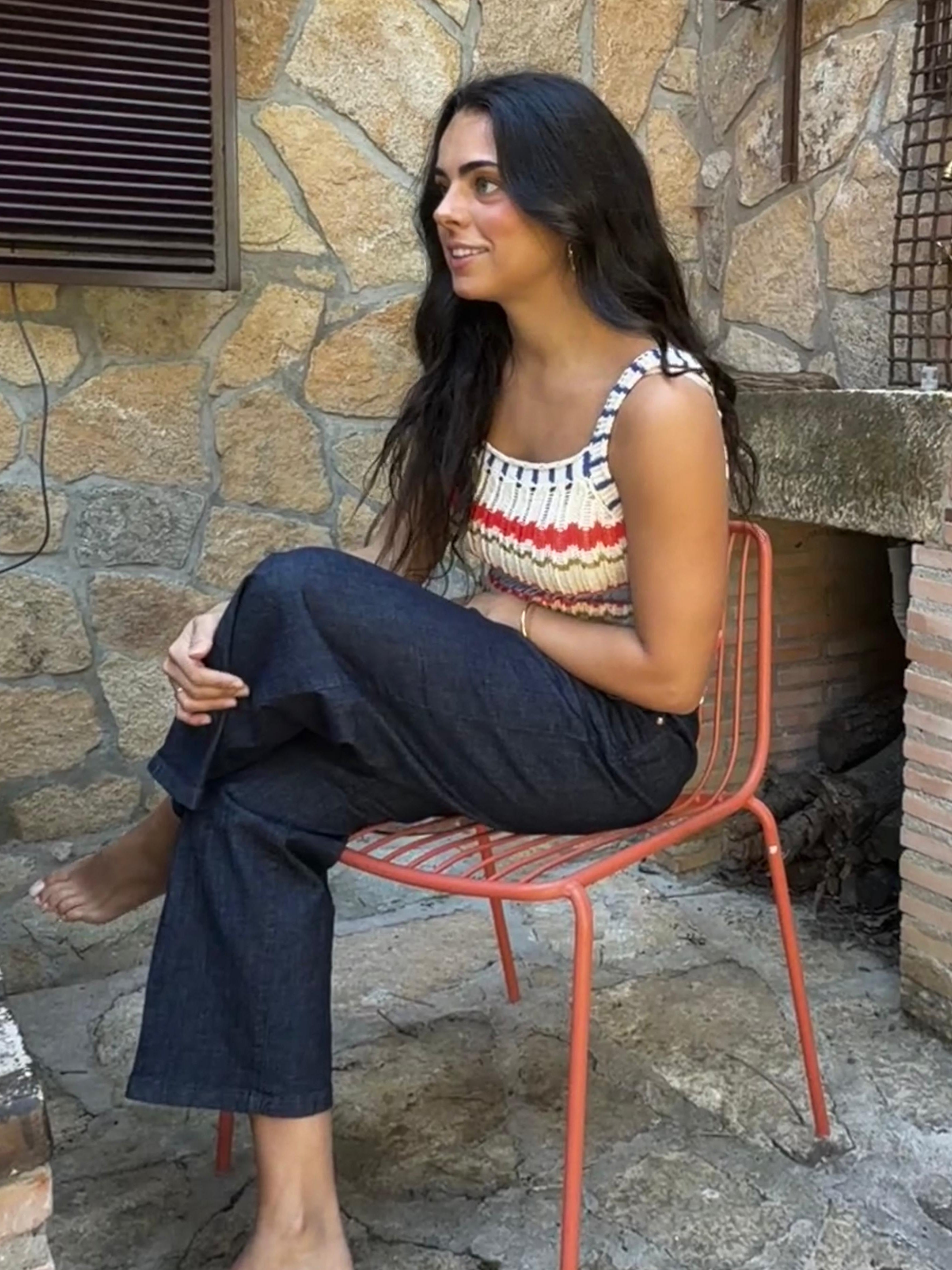Top punto multicolor