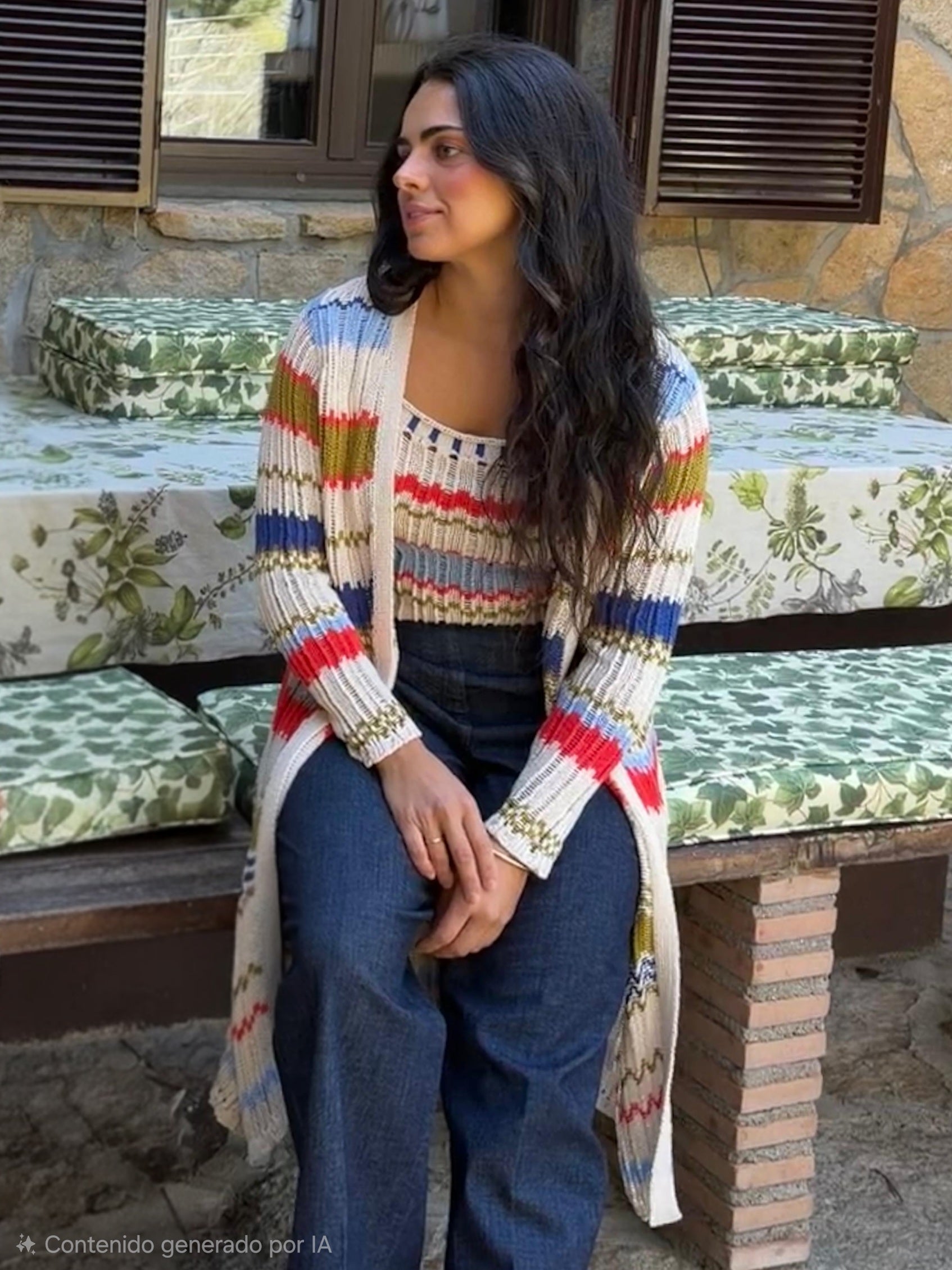 Chaqueta punto multicolor