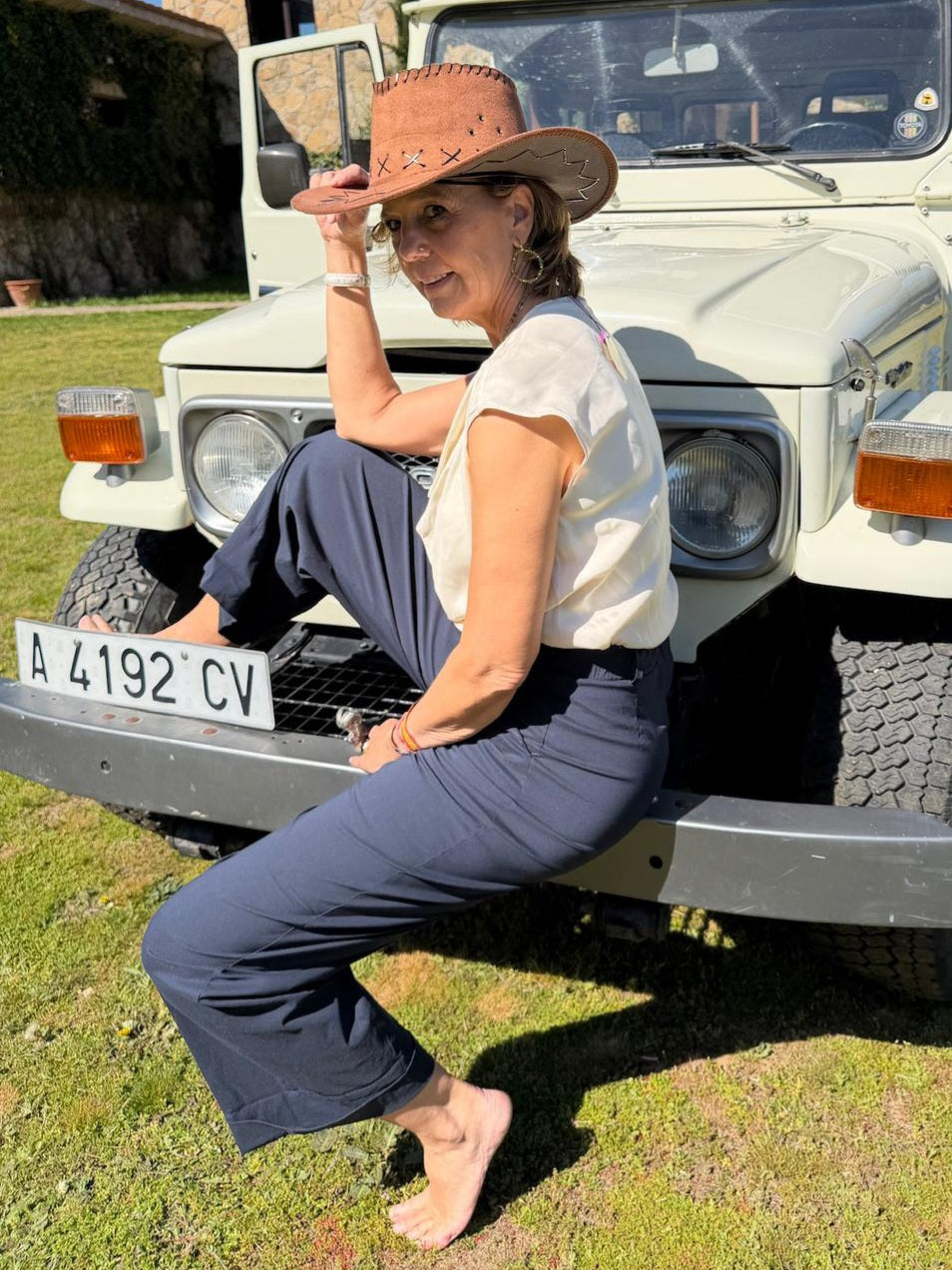 Pantalón recto confort azul Navy