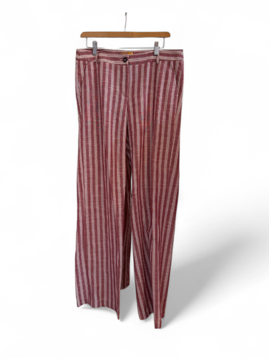Pantalón recto Rayas cereza