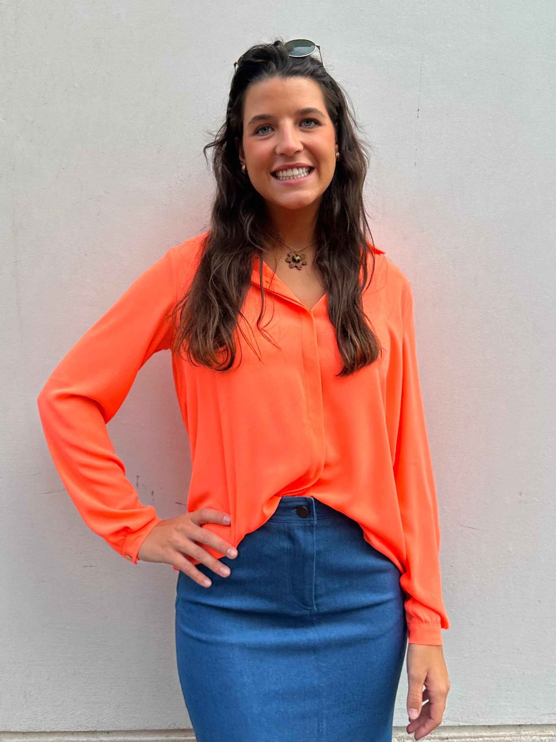 Camisa CANNES Naranja neón