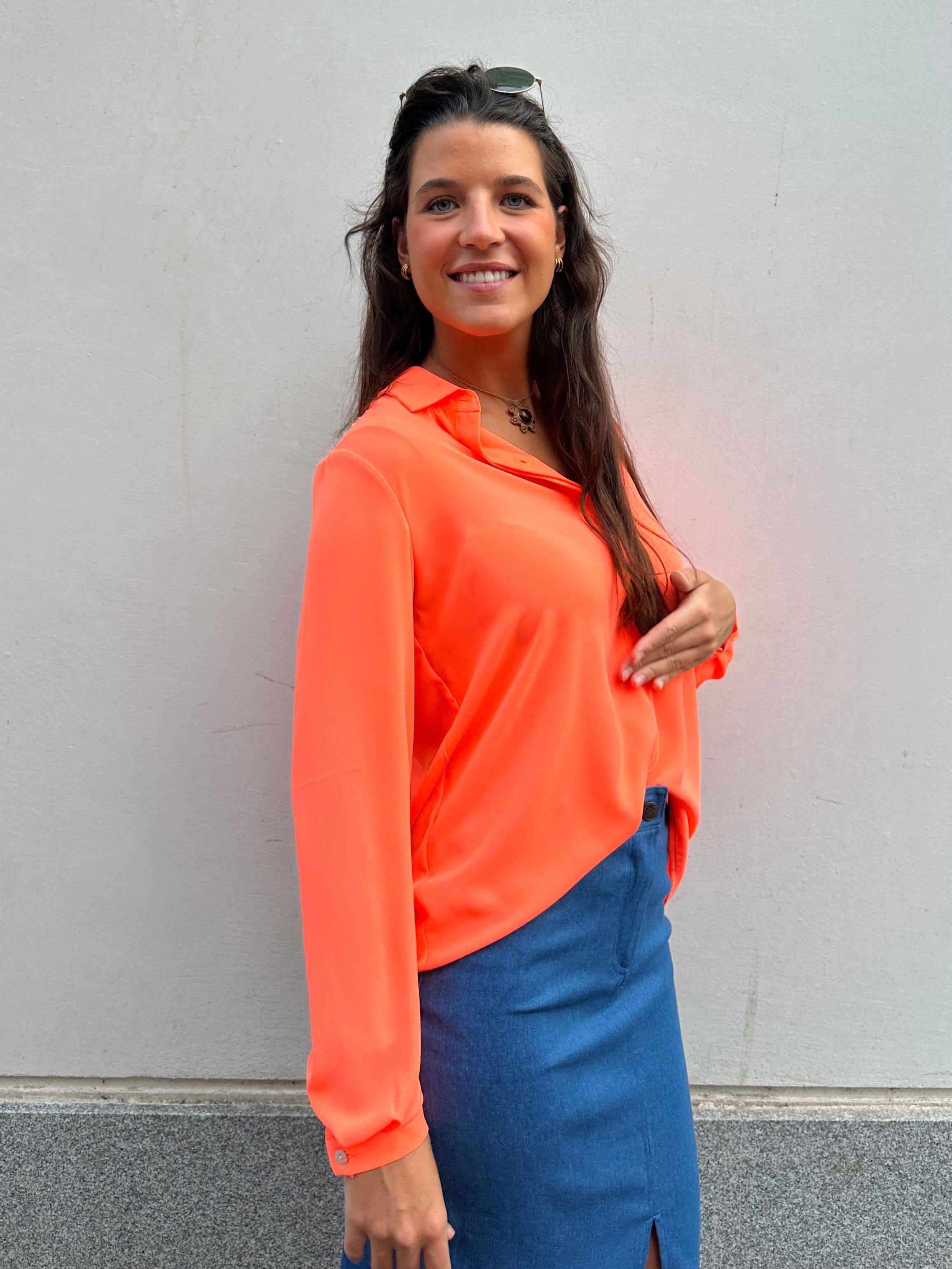 Camisa CANNES Naranja neón